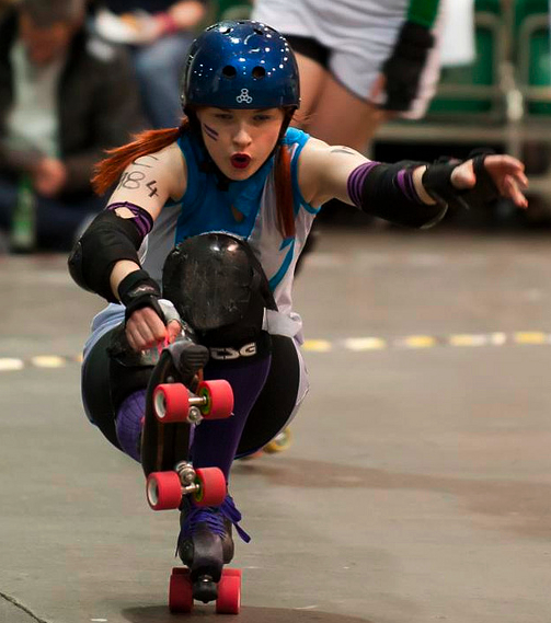 London Rollergirls Season 3 Bout 3 : Suffra Jets vs Ultraviolent Femmes. Photo courtesy Derek Bremner